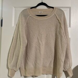LA MIEL Cream Textured Sweater